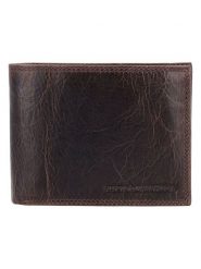 HIDE & STITCHES Skórzany portfel w kolorze brązowym - 12 x 10 x 2 cm rozmiar: onesize. Brązowe portfele HIDE & STITCHES, bez wzorów, z materiału. Za 100.99 zł.