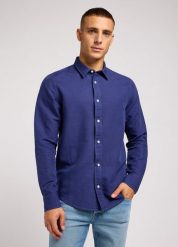 LEE PATCH SHIRT MĘSKA KOSZULA ELEGANCKA MEDIEVAL BLUE 112349964 LL37012041. Niebieskie koszule Lee, l, bez wzorów, bez kołnierzyka, bez ramiączek. Za 169.99 zł.