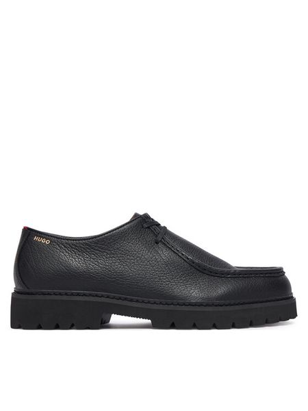 HUGO Półbuty Draven 50568838 Czarny. Czarne eleganckie półbuty Hugo, bez wzorów, ze skóry, bez obcasa, bez zapięcia. Za 764.99 zł.
