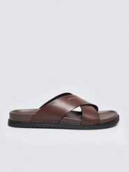 Klapki męskie skórzane brązowe TT174218 803. Brązowe klapki BIG STAR, z gumy. Za 199.99 zł.