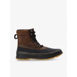 Buty zimowe męskie Sorel Ankeny II Boot WP. Czarne buty trekkingowe Sorel, na zimę, bez wzorów, bez zapięcia, trekkingowe. Za 476.99 zł.