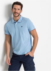 Shirt polo pique, z czystej bawełny. Zielone koszulki polo bonprix, l, bez wzorów, z bawełny, bez kołnierzyka, bez ramiączek. Za 64.99 zł.