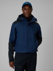 4F Kurtka trekkingowa membrana 10000 męska - granatowa M. Niebieskie kurtki 4F, l, bez wzorów, z materiału, bez kaptura. Za 399.99 zł.