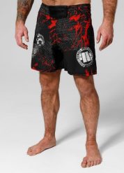 Spodenki męskie Pitbull treningowe Performance Pro plus Blood Dog II. Czarne krótkie spodenki sportowe PITBULL, m, bez wzorów, z nylonu. Za 209.00 zł.