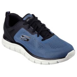 Męskie TRACK BROADER Sneakersy Niebieski / Czarny. Czarne buty sportowe casual Skechers, bez wzorów, z materiału, bez zapięcia. Za 444.00 zł.