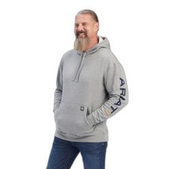 Bluza z kapturem Ariat Rebar Graphic. Szare bluzy Ariat, bez wzorów, z kapturem. Za 344.00 zł.