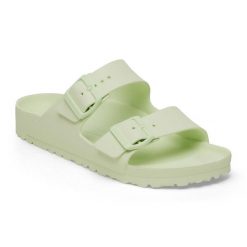 Męskie sandały Birkenstock Arizona EVA zielone regular 1024571. Zielone sandały Birkenstock, z jeansu, z otwartym noskiem, bez zapięcia. Za 258.05 zł.