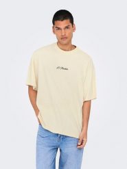 ONLY & SONS Koszulka w kolorze beżowym rozmiar: XL. Brązowe bezrękawniki Only & Sons, xl, bez wzorów, z bawełny, bez kołnierzyka, bez ramiączek. Za 48.28 zł.