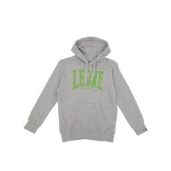 Bluza z bawełna z kaptur na czas wolny na co dzień. Szare bluzy LEONE 1947 APPAREL, bez wzorów, z bawełny, bez kaptura. W wyprzedaży za 84.54 zł.