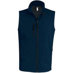 Kurtka puchowa bez rękawów Kariban Softshell. Niebieskie kurtki KARIBAN, m, bez wzorów, z elastanu, bez kaptura. Za 193.50 zł.