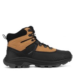 Trekkingi Hunter. Brązowe botki sznurowane Hunter, bez wzorów, bez obcasa, bez zapięcia. Za 379.99 zł.