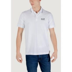 Polo z krótkim rękawem Mężczyzna EA7. Białe koszulki polo EA7, m, bez wzorów, z bawełny, bez kołnierzyka, bez ramiączek. Za 374.75 zł.