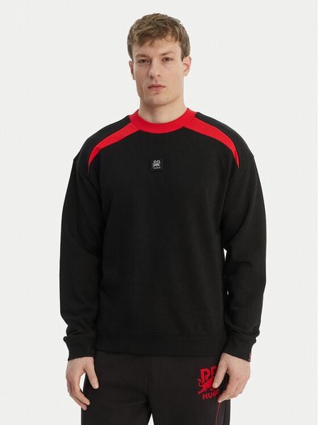 HUGO Bluza Davalio_RB 50559679 Czarny Regular Fit. Czarne bluzy Hugo, m, bez wzorów, z bawełny, bez kaptura. Za 499.99 zł.