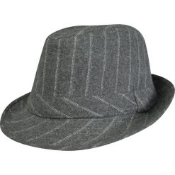 Kapelusz Szary w Paski, Jesienno-Zimowy, Wełniany, Trilby, Męski, z Paskiem -JAREK. Szare kapelusze Jarek, bez wzorów, z bawełny, klasyczne. Za 75.00 zł.