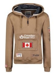 Canadian Peak Bluza "Galapagos" w kolorze jasnobrązowym rozmiar: M. Brązowe bluzy Canadian Peak, m, z aplikacjami, z bawełny, z kapturem. Za 121.80 zł.