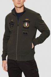 AERONAUTICA MILITARE Szarozielona bluza męska Color-block. Zielone bluzy Aeronautica Militare, l, bez wzorów, bez kaptura. W wyprzedaży za 479.99 zł.