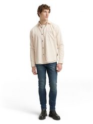 Tom Tailor Denim koszula sztruksowa Mężczyźni Comfort Fit Bawełna beżowy, S. Brązowe koszule TOM TAILOR DENIM, m, bez wzorów, z bawełny, bez kołnierzyka, bez ramiączek. Za 169.95 zł.