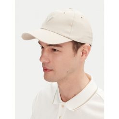 Czapka z daszkiem Guess. Brązowe czapki z daszkiem Guess, z aplikacjami. Za 199.99 zł.