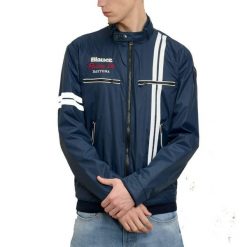 Kurtka BLAUER BIKER DAYTONA TETLOW Niebieski. Niebieskie kurtki Blauer, xl, bez wzorów, z tkaniny, bez kaptura. Za 686.99 zł.