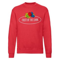 Męska Bluza Z Nadrukiem Logo W Stylu Vintage. Czerwone bluzy Fruit of the Loom, m, bez wzorów, bez kaptura. Za 79.99 zł.