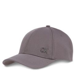 Czapka z daszkiem Calvin Klein. Szare czapki z daszkiem CALVIN KLEIN, bez wzorów. Za 159.99 zł.