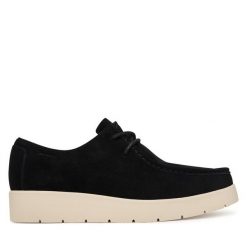 Półbuty Calvin Klein. Czarne eleganckie półbuty CALVIN KLEIN, bez wzorów, bez obcasa, bez zapięcia. Za 649.99 zł.