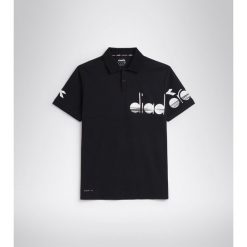 Koszulka do tenisa z krótkim rękawem męska Diadora SS POLO COACH black. Czarne koszulki polo Diadora, l, bez wzorów, bez kołnierzyka, bez ramiączek. Za 99.99 zł.
