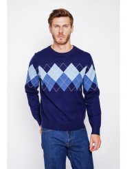 C& Jo Sweter w kolorze granatowym rozmiar: 48. Niebieskie swetry nierozpinane C& Jo, bez wzorów, bez kołnierzyka, bez ramiączek. Za 130.99 zł.