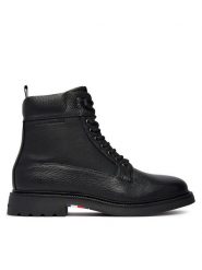 Tommy Hilfiger Trzewiki Corporate Casual Mix W Wpm Boot FM0FM05988 Czarny. Czarne botki sznurowane Tommy Hilfiger, bez wzorów, ze skóry, bez obcasa, bez zapięcia. Za 799.99 zł.