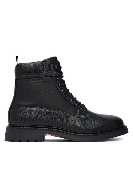Tommy Hilfiger Trzewiki Corporate Casual Mix W Wpm Boot FM0FM05988 Czarny. Czarne botki sznurowane Tommy Hilfiger, bez wzorów, ze skóry, bez obcasa, bez zapięcia. Za 799.99 zł.