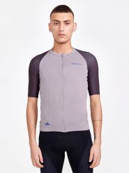 Craft Koszulka kolarska "ADV Aero Jersey" w kolorze szaro-granatowym rozmiar: L. Niebieskie t-shirty sportowe Craft, bez wzorów, z jersey, bez ramiączek, rowerowe. Za 256.95 zł.