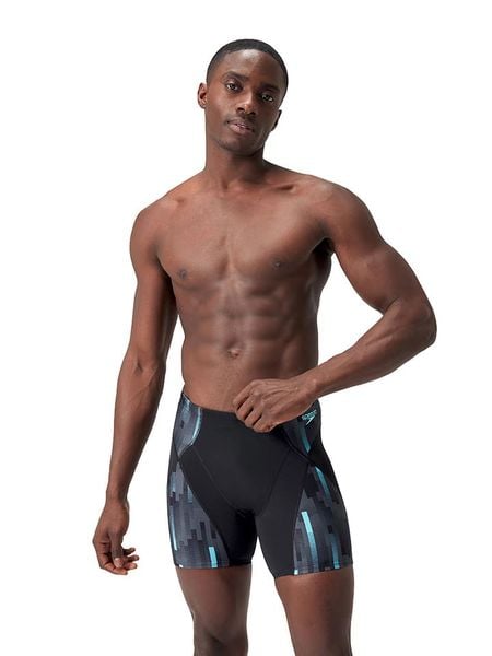 Speedo Kąpielówki "Eco+ Compression" w kolorze czarno-szaro-błękitnym rozmiar: 4. Czarne kąpielówki Speedo, bez wzorów. Za 145.94 zł.