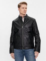 Hugo Kurtka skórzana Lokis2 50513322 Czarny Slim Fit. Czarne kurtki Hugo, l, bez wzorów, ze skóry, bez kaptura. Za 2,299.00 zł.