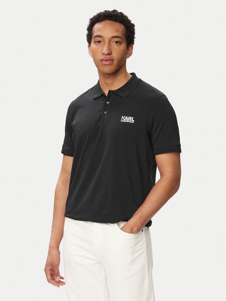 KARL LAGERFELD Polo 745780 563235 Granatowy Regular Fit. Niebieskie koszulki polo KARL LAGERFELD, m, bez wzorów, z bawełny, bez kołnierzyka, bez ramiączek. Za 309.99 zł.