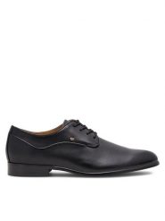 Gino Rossi Półbuty GIULIO-01 124AM Czarny. Czarne eleganckie półbuty Gino Rossi, bez wzorów, ze skóry, bez obcasa, bez zapięcia. Za 329.99 zł.