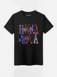 WOOOP Koszulka "Hakuna Matata" w kolorze czarnym rozmiar: XL. Czarne bezrękawniki Wooop, xl, bez wzorów, z bawełny, bez kołnierzyka, bez ramiączek. Za 61.60 zł.
