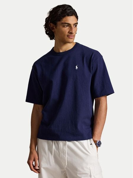 Polo Ralph Lauren T-Shirt 710A12979013 Granatowy Regular Fit. Niebieskie koszulki polo Polo Ralph Lauren, m, bez wzorów, z bawełny, bez kołnierzyka, bez ramiączek. Za 419.99 zł.