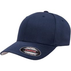 Regulowana Czapka Z Daszkiem Wooly Combed. Niebieskie czapki z daszkiem FLEXFIT, bez wzorów, z bawełny. Za 88.99 zł.