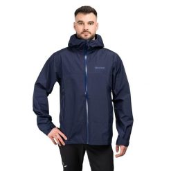 Kurtka trekkingowa męska Minimalist Pertex. Niebieskie kurtki Marmot, m, bez wzorów, z hardshellu, bez kaptura. Za 899.99 zł.