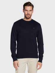 Tommy Hilfiger Sweter MW0MW28046 Granatowy Regular Fit. Niebieskie swetry rozpinane Tommy Hilfiger, l, bez wzorów, z bawełny, bez kołnierzyka, bez ramiączek. Za 479.99 zł.