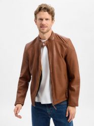 Finshley & Harding kurtka skórzana Mężczyźni skóra brązowy, XXL. Brązowe kurtki Finshley & Harding, m, bez wzorów, z bawełny, bez kaptura. Za 699.95 zł.