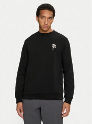KARL LAGERFELD Bluza 705035 544910 Czarny Regular Fit. Czarne bluzy KARL LAGERFELD, m, bez wzorów, z bawełny, bez kaptura. Za 799.99 zł.