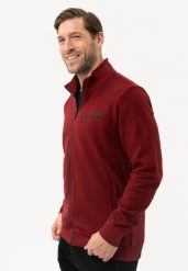 Prążkowana bluza B-ARSEN. Czerwone bluzy z kapturem Volcano, m, bez wzorów, z bawełny, z kapturem. Za 169.99 zł.