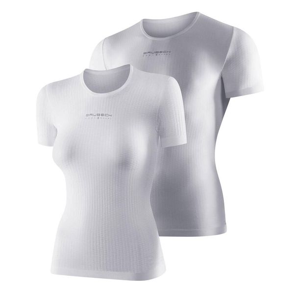 Podkoszulek z krótkim rękawem Brubeck Base Layer Ultra Light 3D. Białe podkoszulki Brubeck, l, bez wzorów, z poliamidu, bez ramiączek. Za 99.99 zł.