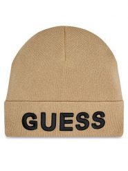 Guess Czapka AM5027 POL01 Beżowy. Brązowe czapki zimowe Guess, z aplikacjami, z materiału. Za 189.99 zł.
