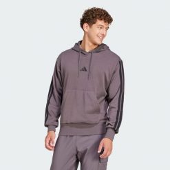 Bluza z kapturem Essentials 3-Stripes French Terry. Białe bluzy Adidas, xl, bez wzorów, z materiału, z kapturem. Za 222.00 zł.