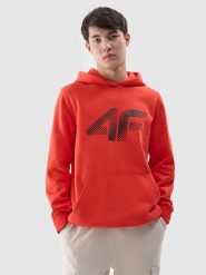 4F Bluza dresowa nierozpinana z kapturem męska - czerwona L. Czerwone bluzy z kapturem 4F, l, bez wzorów, z bawełny, z kapturem. Za 169.99 zł.