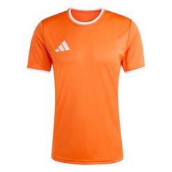Koszulka męska adidas Entrada Jersey. Białe t-shirty sportowe Adidas, bez wzorów, z jersey, bez ramiączek, do piłki nożnej. Za 60.99 zł.