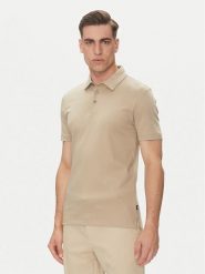 BOSS Polo Palosh 30 50471335 Beżowy Slim Fit. Brązowe koszulki polo Boss, m, bez wzorów, z bawełny, bez kołnierzyka, bez ramiączek. Za 479.99 zł.