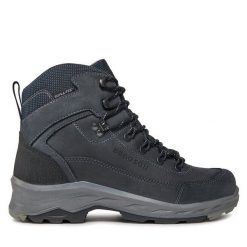 Trekkingi Bergson. Niebieskie botki sznurowane Bergson, bez wzorów, bez obcasa, bez zapięcia. Za 599.99 zł.